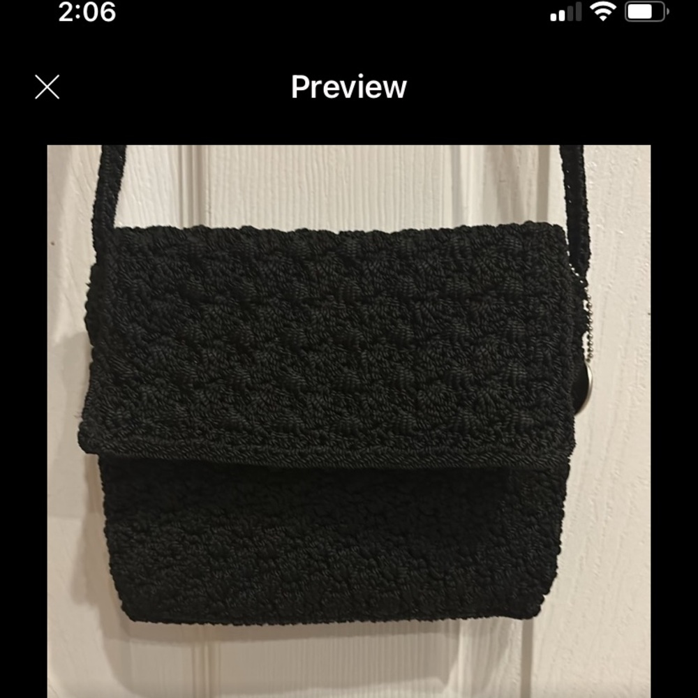 The Sak small black crochet purse